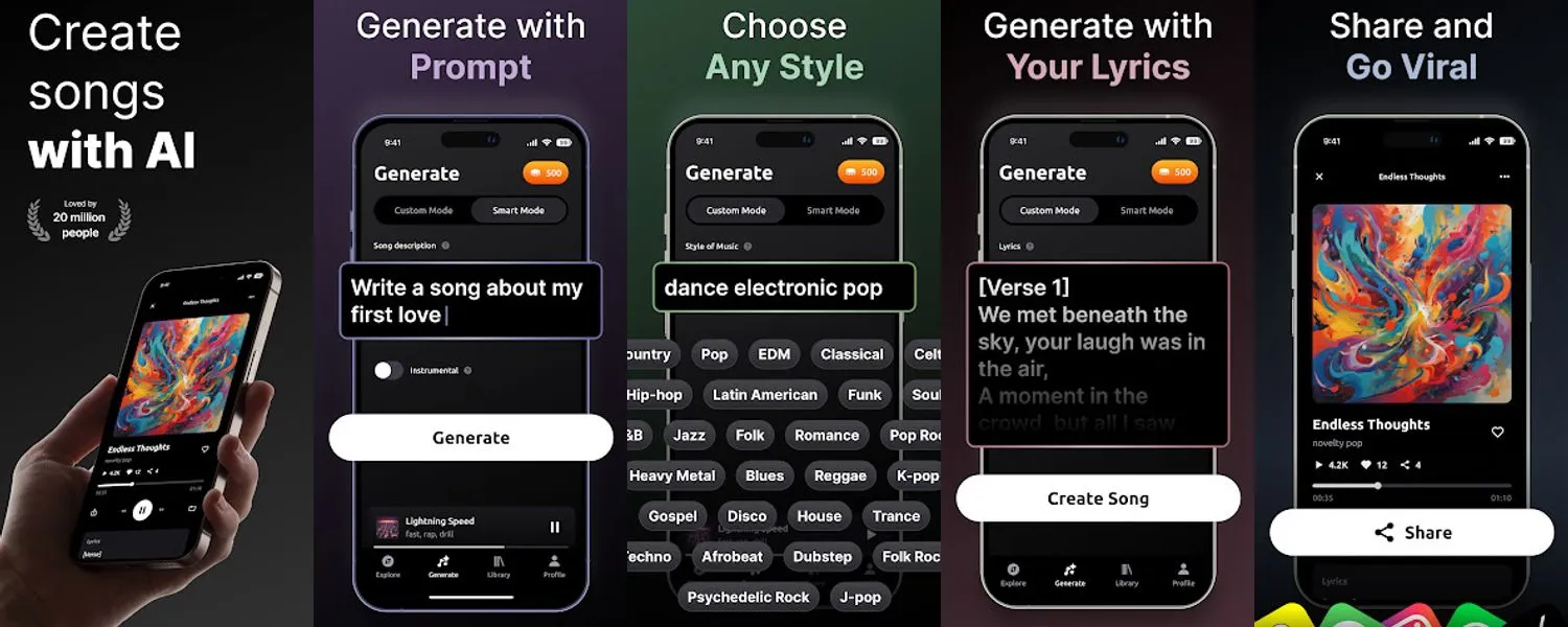 AI Song & Music Generator Zona screenshots