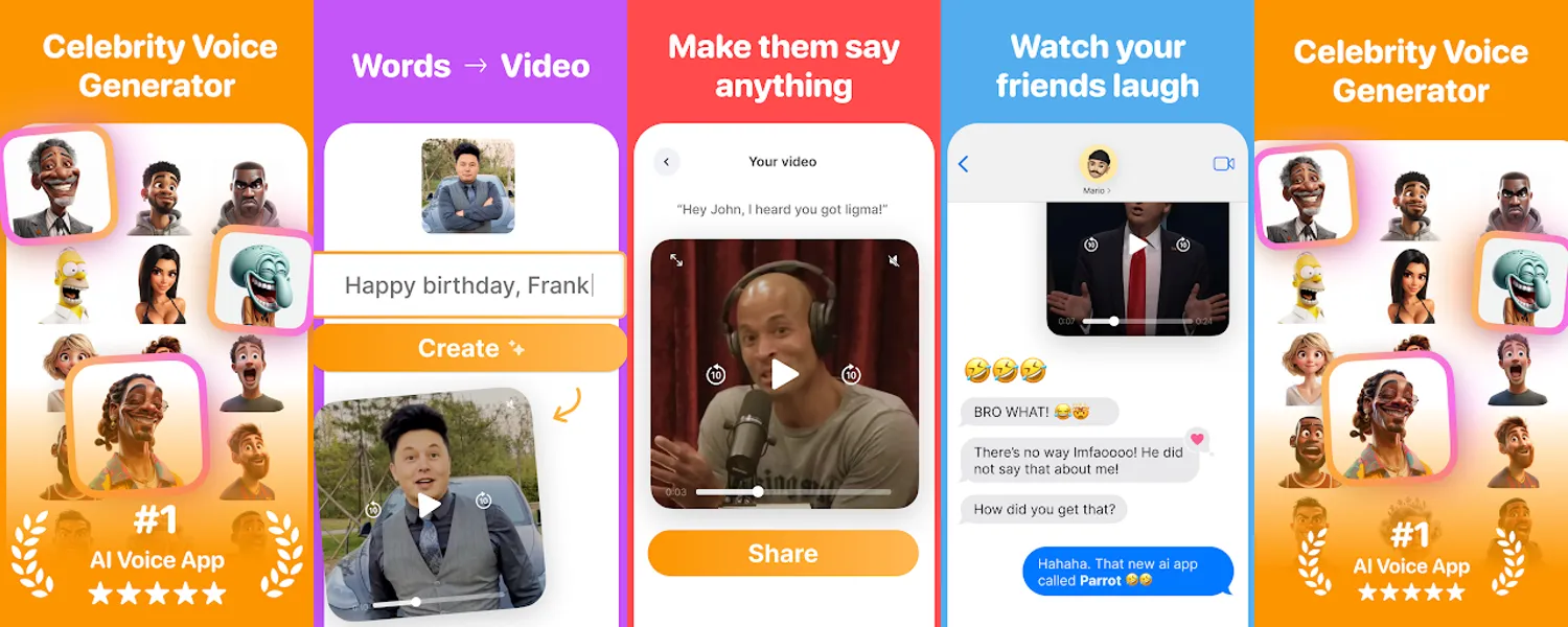 Parrot: Voice Generator AI App screenshots