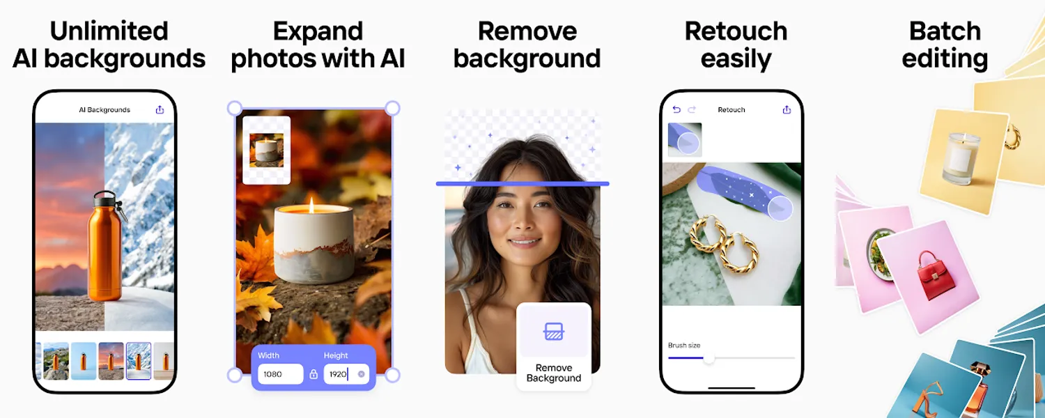 Photoroom AI Photo Editor screenshots